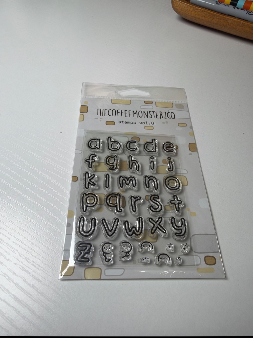 TheCoffeeMonsterzCo Kids Alphabet Clear Stamps - Black